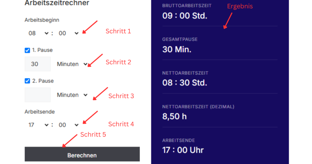 
Arbeitszeitrechner