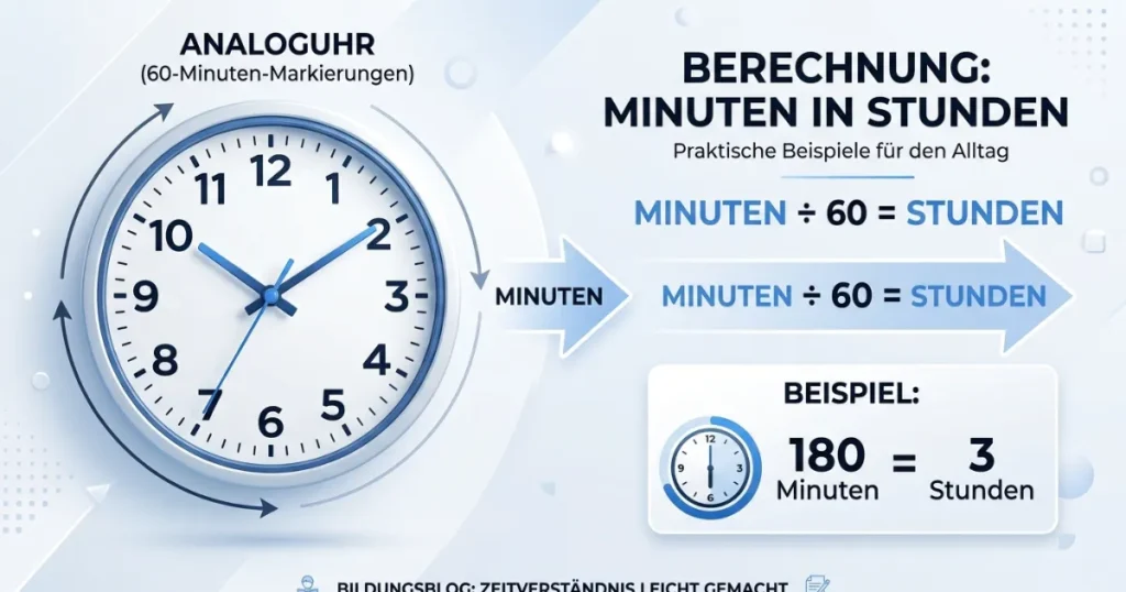 Minuten in Stunden umrechnen