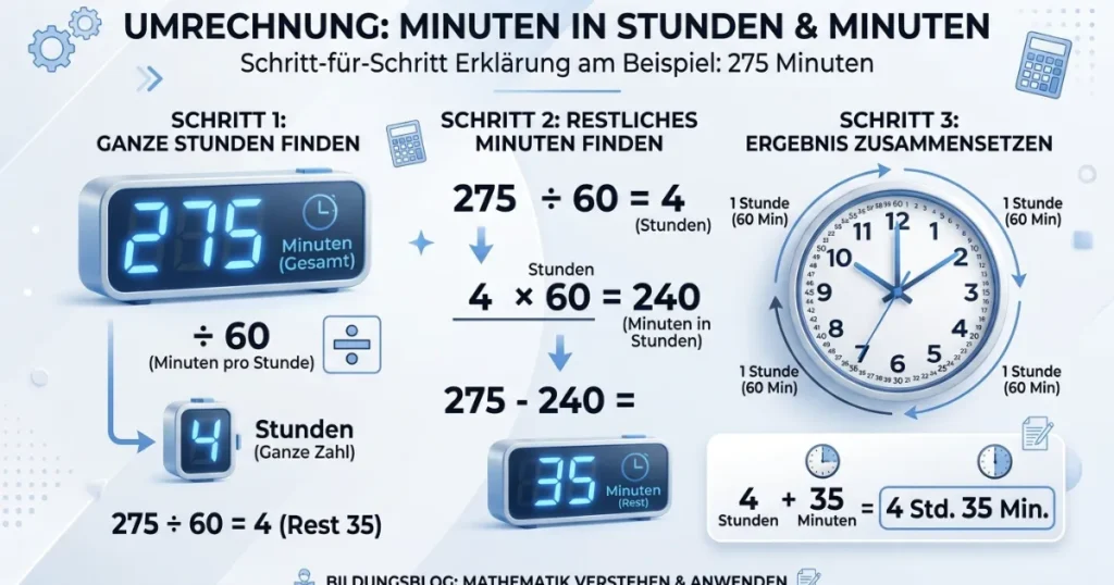 Minuten in Stunden umrechnen