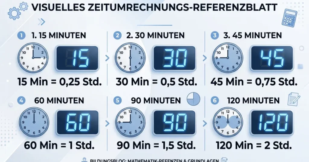 Minuten in Stunden umrechnen
