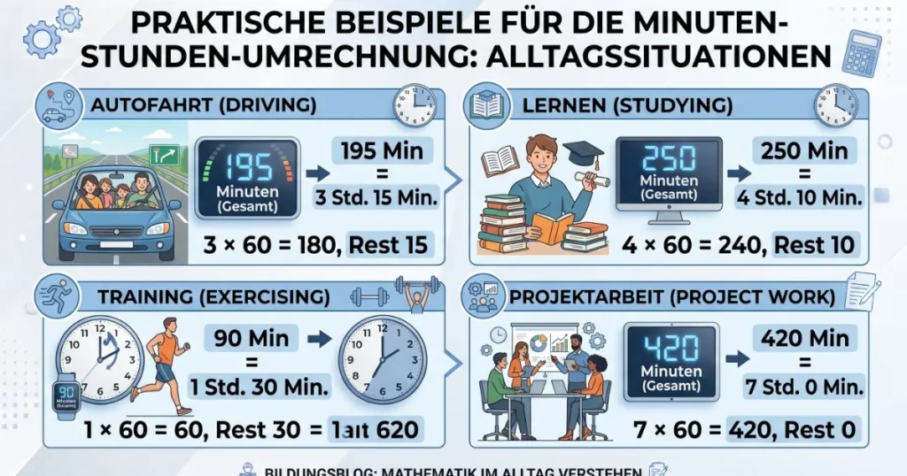 Minuten in Stunden umrechnen
