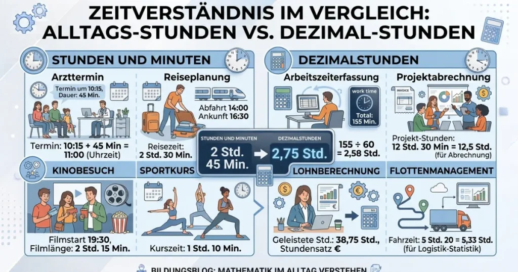 Minuten in Stunden umrechnen