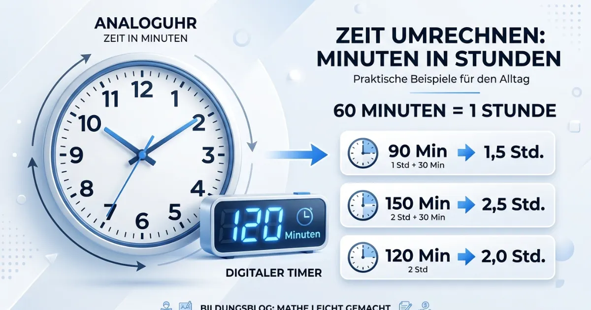 Minuten in Stunden umrechnen